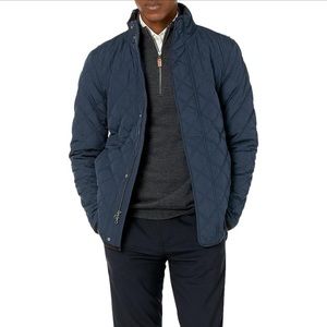 Men's Water Repellant Quilted Car Coat Navy Men’s XL